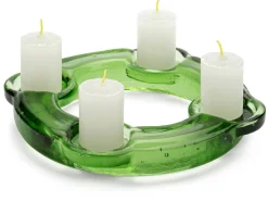 Kerzenhalter * Farbglashütte Lauscha Adventskranz Thüringer Waldglas
