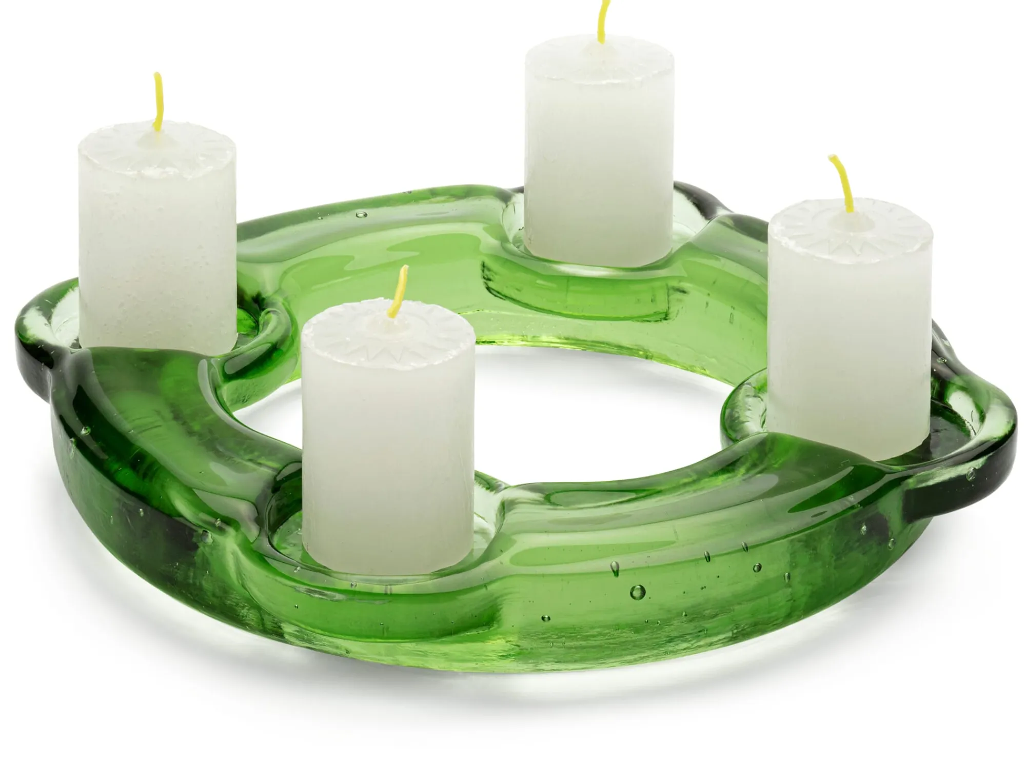 Kerzenhalter * Farbglashütte Lauscha Adventskranz Thüringer Waldglas
