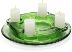 Kerzenhalter * Farbglashütte Lauscha Adventskranz Thüringer Waldglas