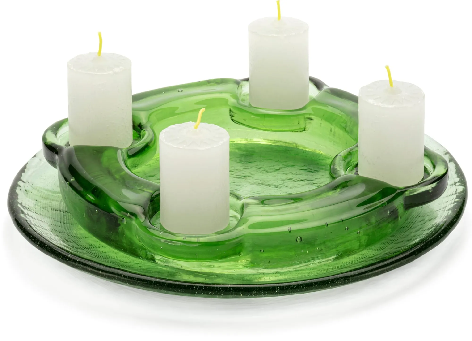 Kerzenhalter * Farbglashütte Lauscha Adventskranz Thüringer Waldglas