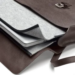Notebook- & Aktentaschen * Ackermann Taschenmanufaktur Akten- und Notebooktasche Rindleder Dunkelbraun