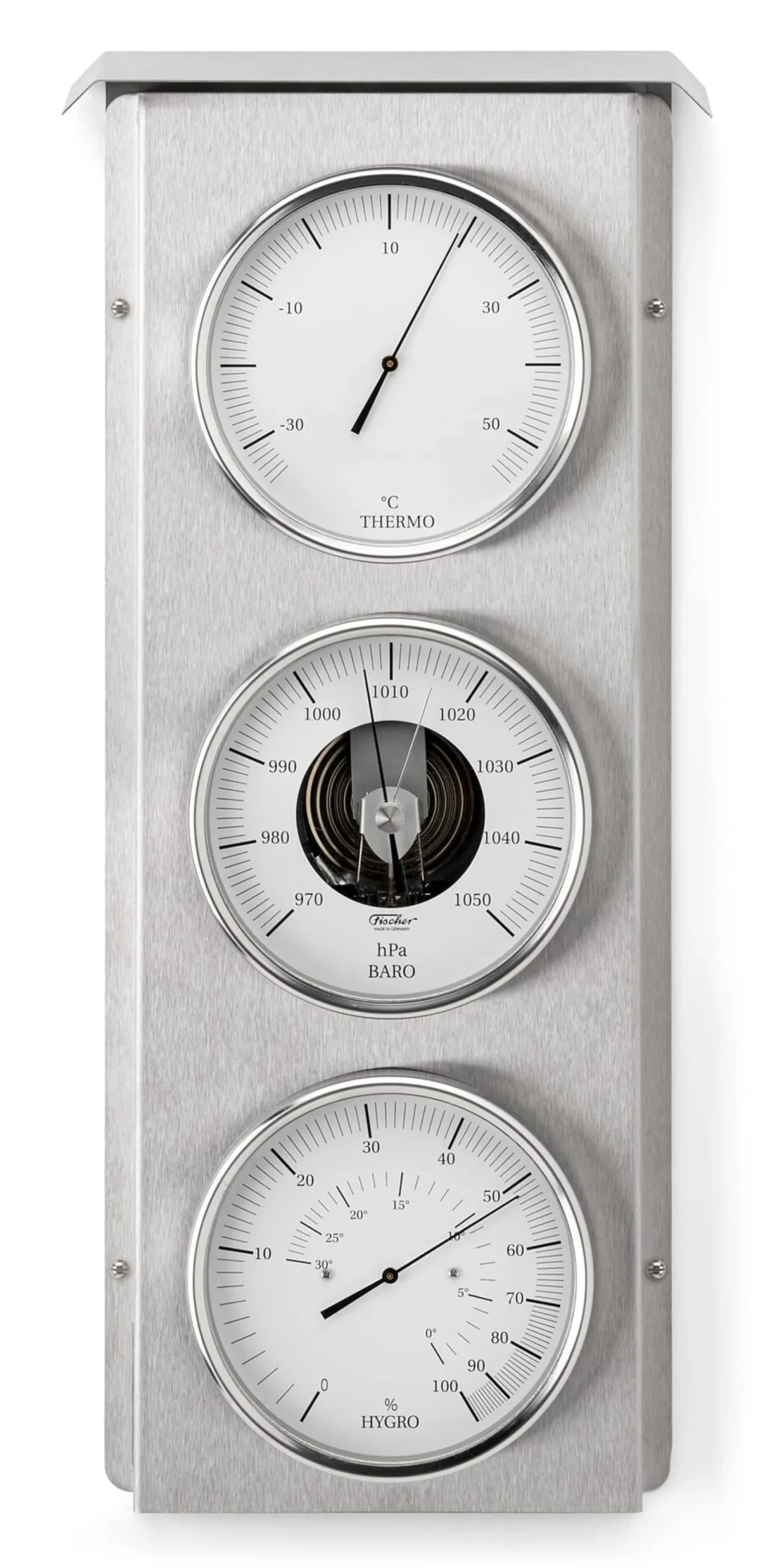 Thermometer & Wetterstationen * Feingerätebau K Fischer Außenwetterstation Edelstahl