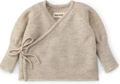 Babykleidung|Kinderbekleidung * Halfen-Strickerei Baby-Wickeljacke Merinowolle Beige