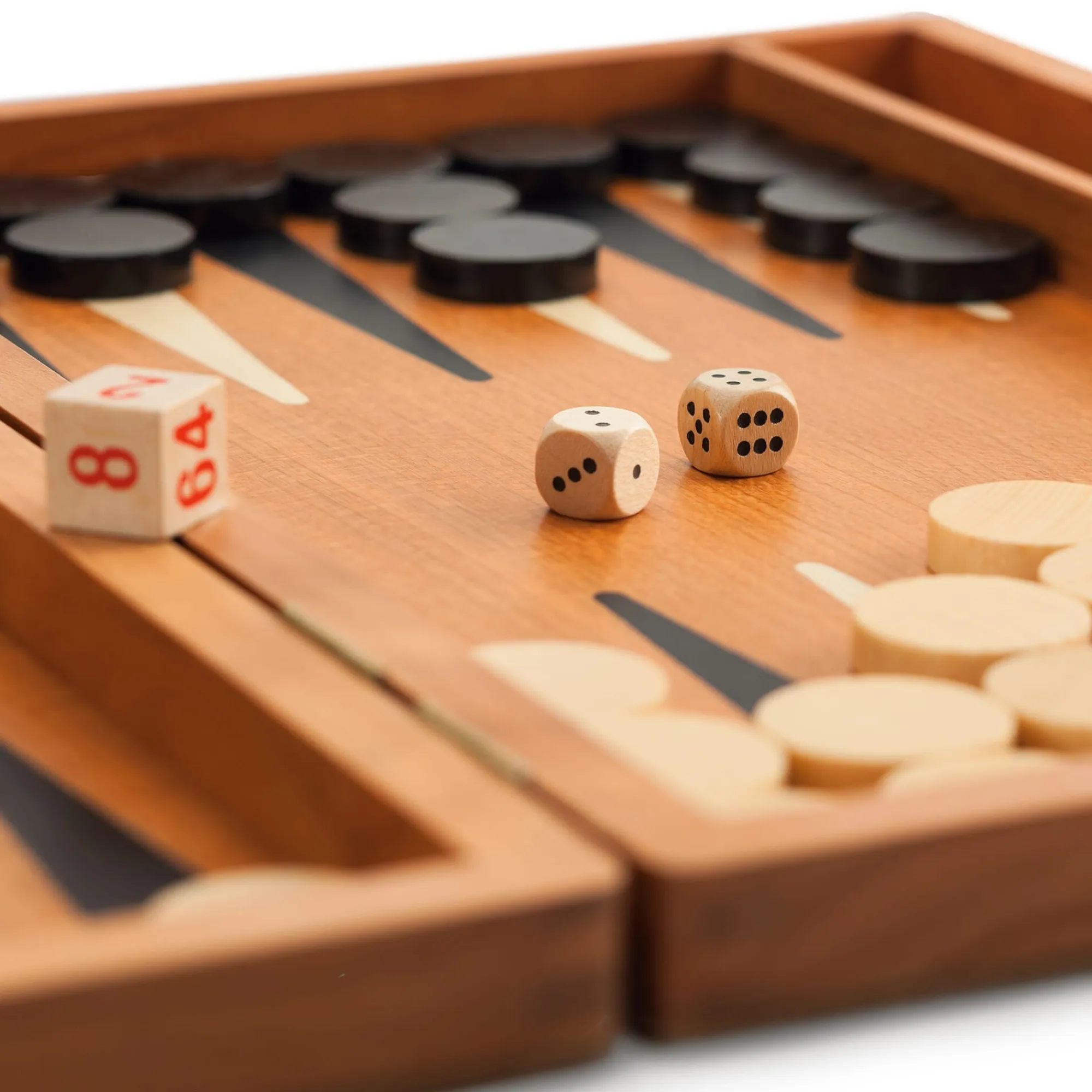 Holzspielzeug|Gesellschaftsspiele * Ulbrich Spieledesign Backgammonspiel Kirschbaumholz