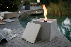 Gartenfackeln|Gartenbeleuchtung * Beske-Manufaktur Betonfeuer Würfel