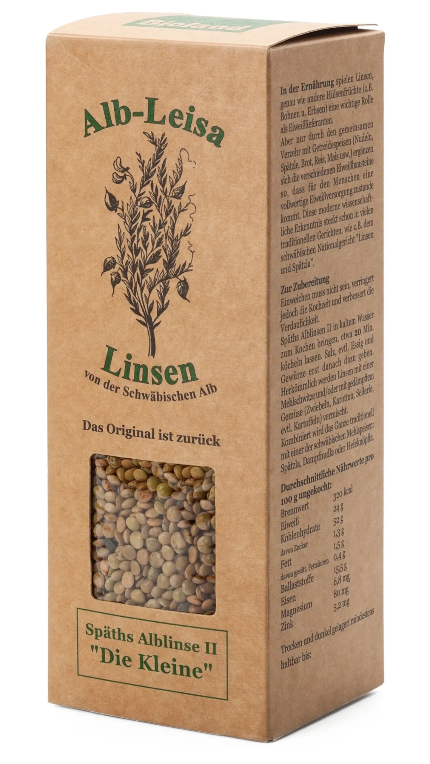 Hülsenfrüchte * Öko- Erzeugergemeinschaft Alb-Leisa Bio-Alb-Leisa Späth’s Alblinse klein
