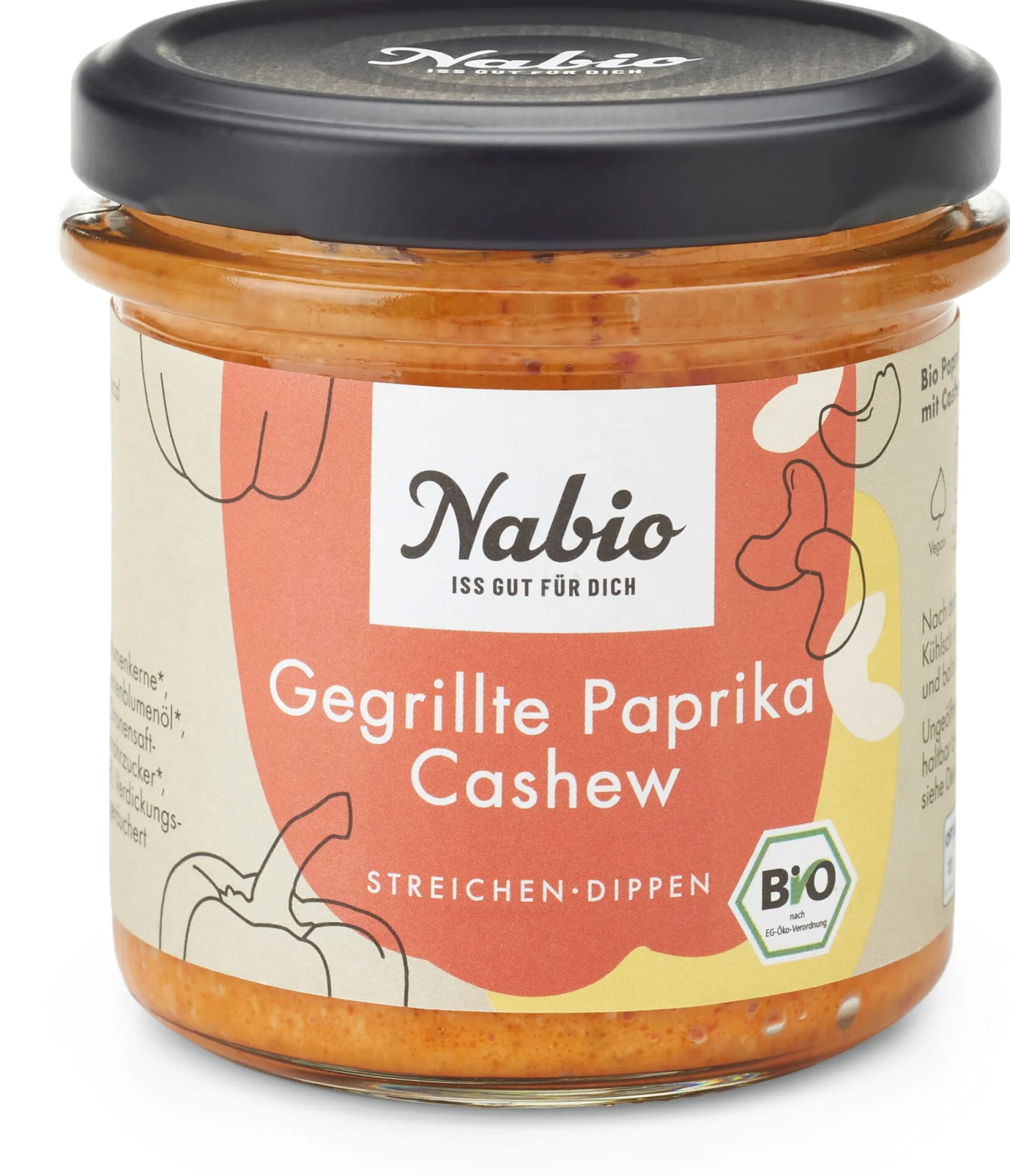 Herzhafte Brotaufstriche * NABA Feinkost Bio-Aufstrich Gegrillte Paprika Cashew