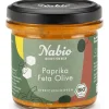 Herzhafte Brotaufstriche * NABA Feinkost Bio-Aufstrich Paprika-Feta-Olive