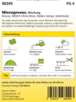 Gemüsesamen|Gemüsepflanzen * Samen-Fetzer Bio-Saatgut Microgreens
