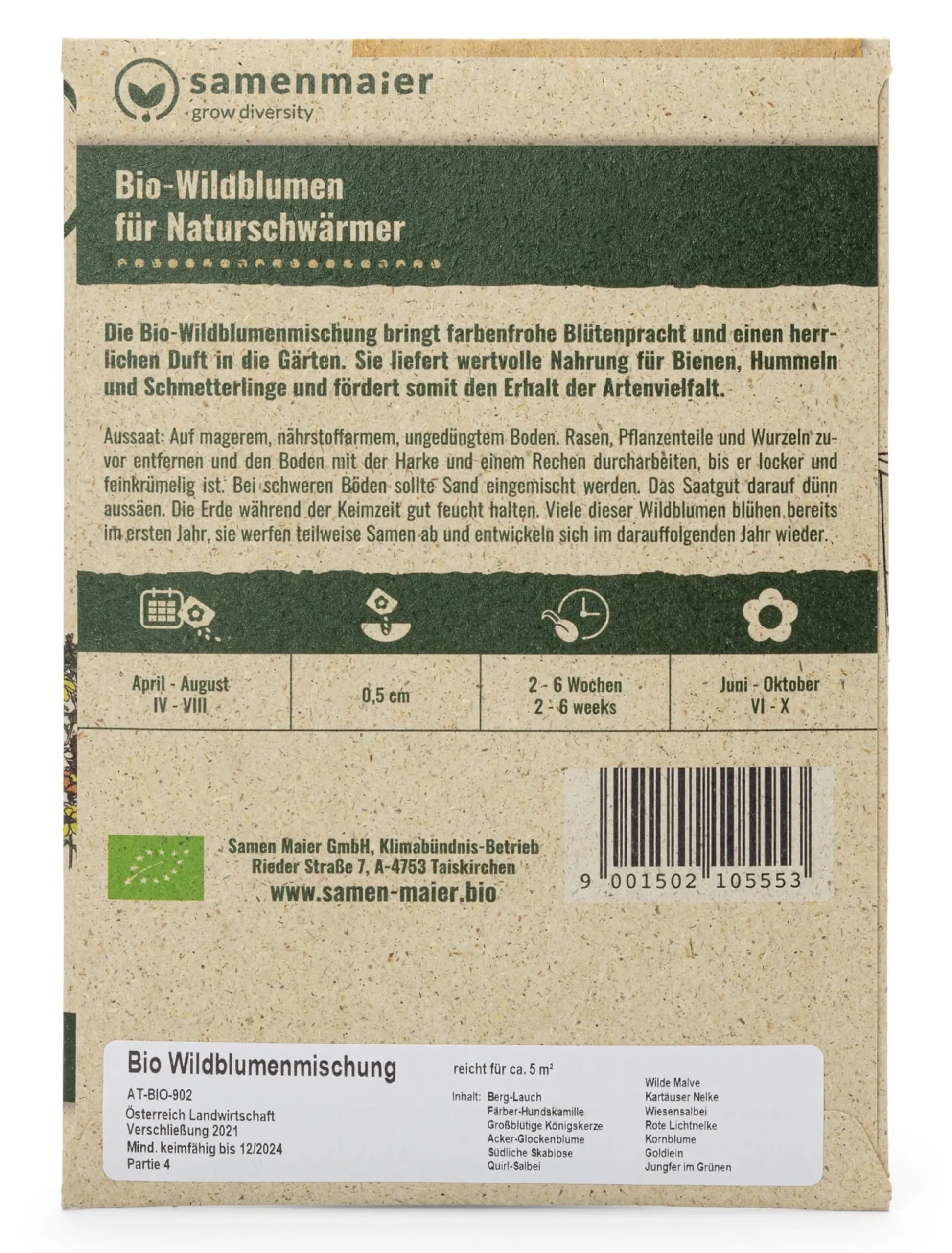 Blumensamen * Samen Maier Bio-Samenmischung Wildblumen