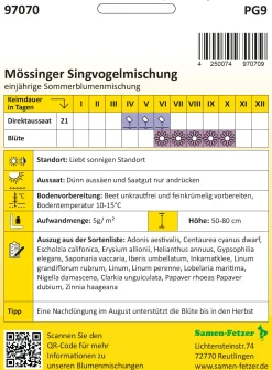 Blumensamen * Samen-Fetzer Blumensamen Mössinger Singvogelmischung