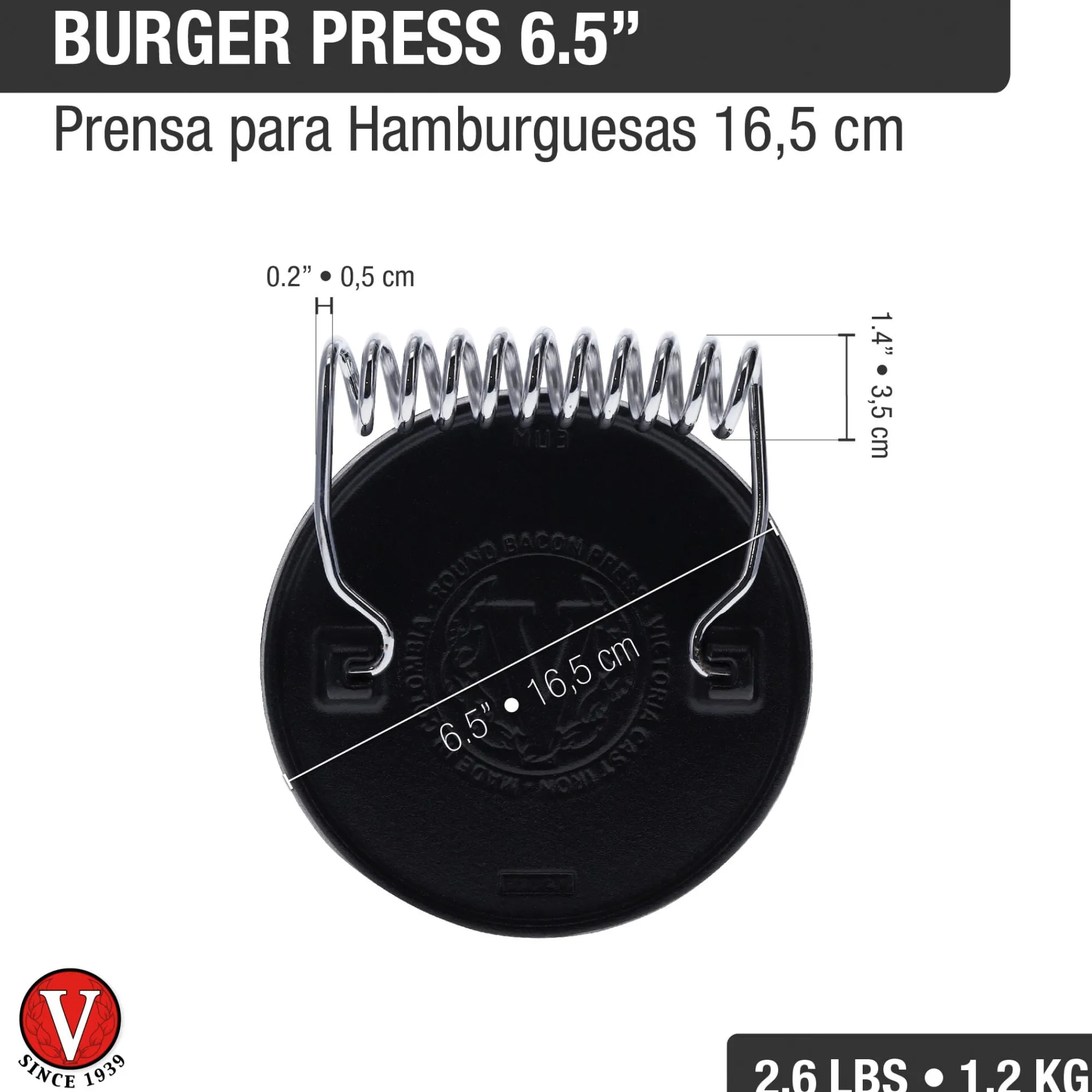 Pressen & Passiergeräte * Victoria Brat- und Grillgut-Presse Gusseisen