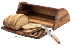Brotkästen & -Beutel|Schneidbretter * BREKA Brotkasten Walnussholz