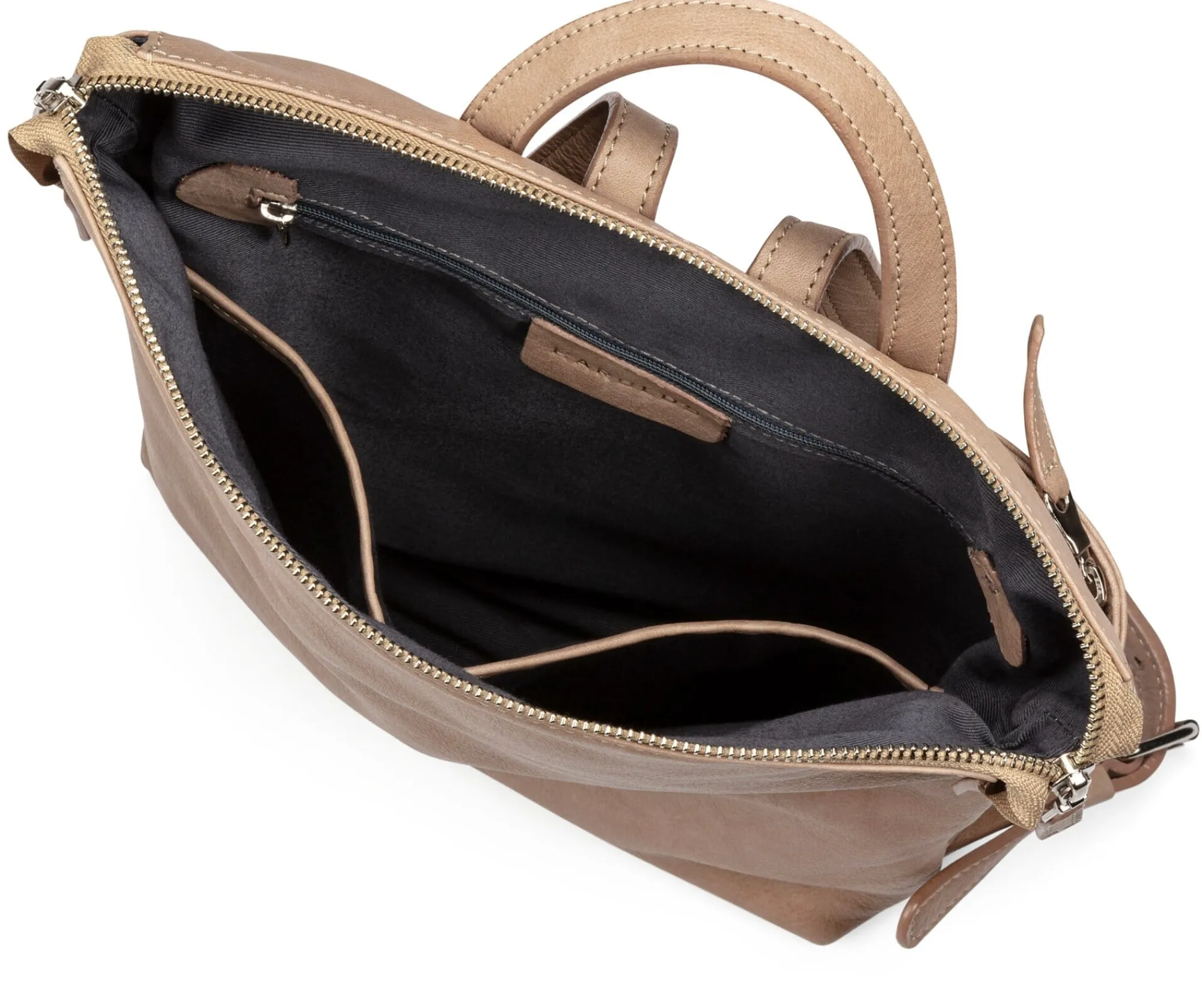 Rucksäcke * Harold’s Lederwaren Damen-Backpack Rindleder Taupe