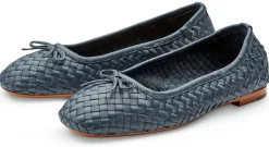 Freizeitschuhe * Allan K Damen-Ballerina geflochten Dunkelblau