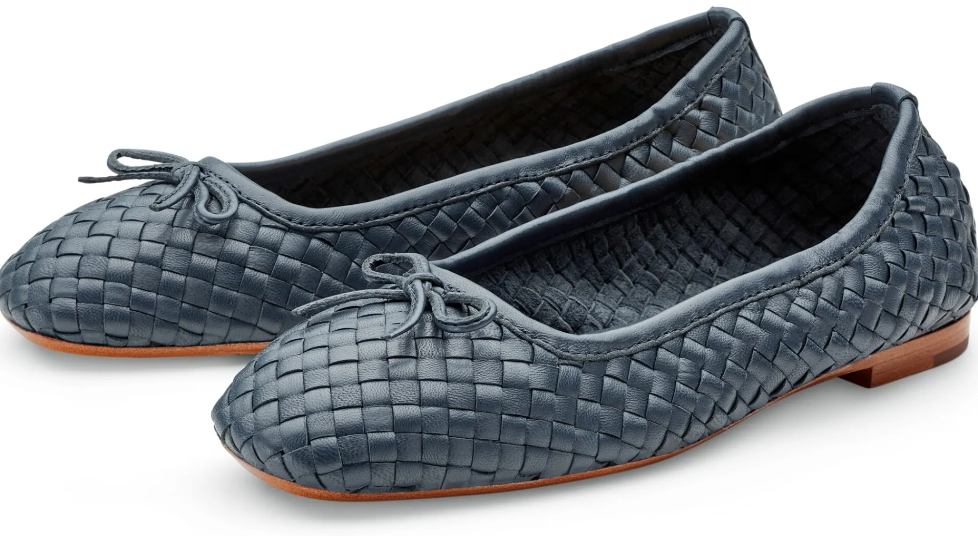Freizeitschuhe * Allan K Damen-Ballerina geflochten Dunkelblau