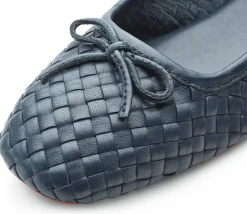 Freizeitschuhe * Allan K Damen-Ballerina geflochten Dunkelblau