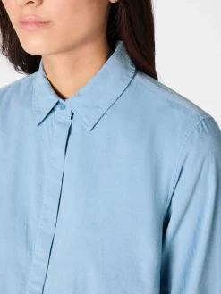 Blusen * Knowledge Cotton Apparel Daenbuse Feincord Hellblau