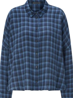 Blusen * Oska Damenbluse kariert Blau