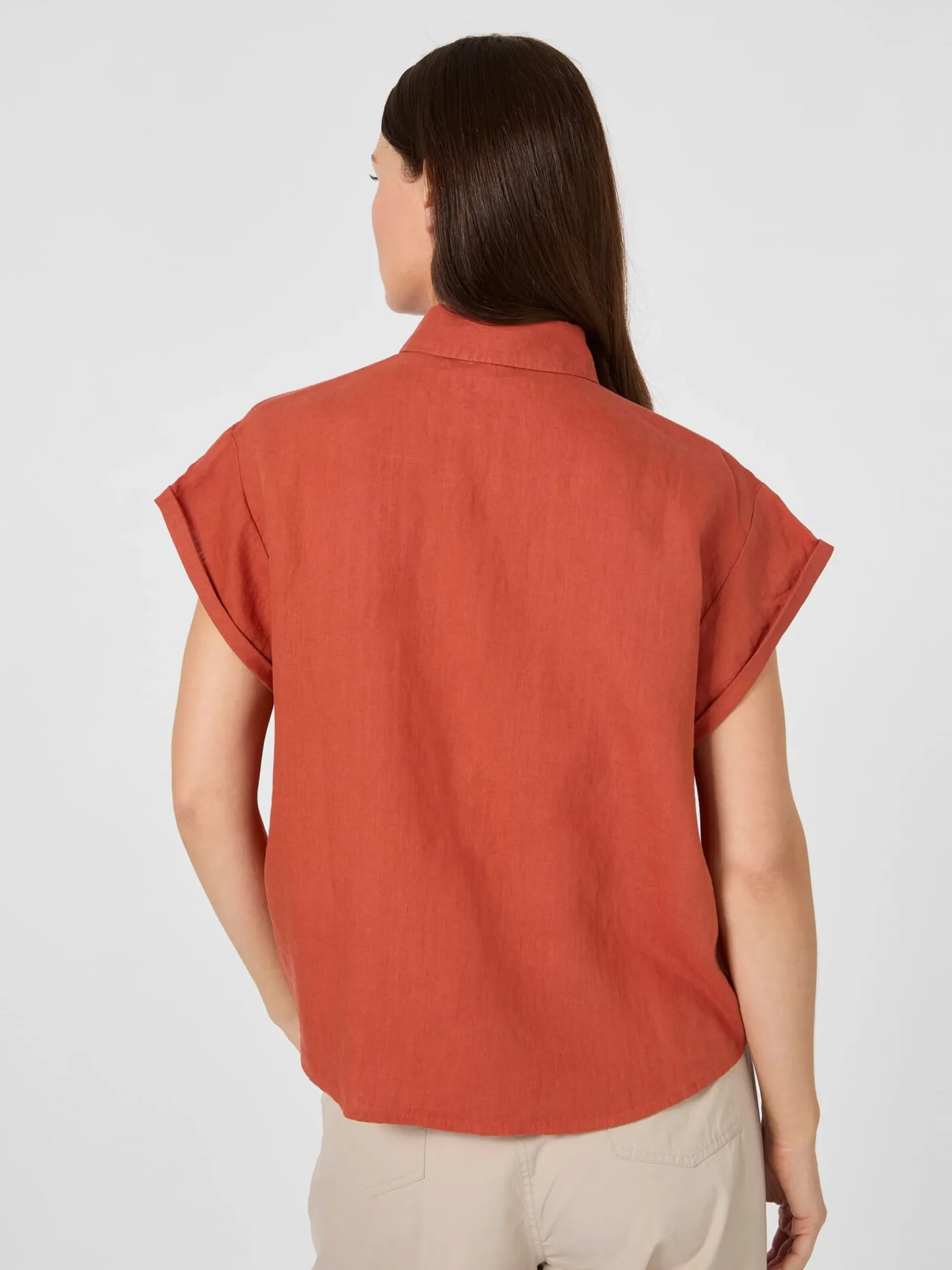 Blusen * Knowledge Cotton Apparel Daenbue Kurzar Rostrot
