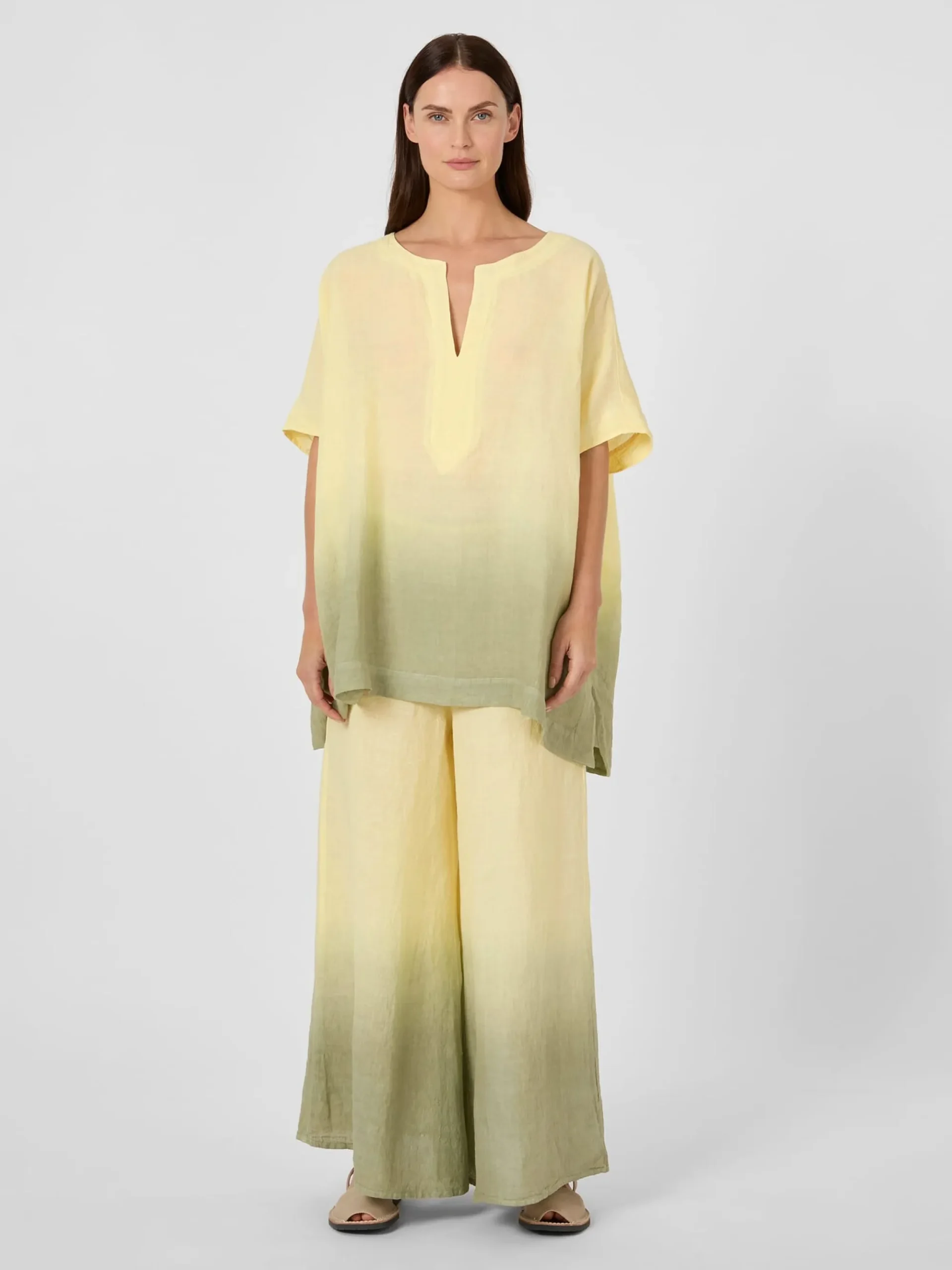 Blusen * Elemente Clemente Damenbluse Leinen Batik