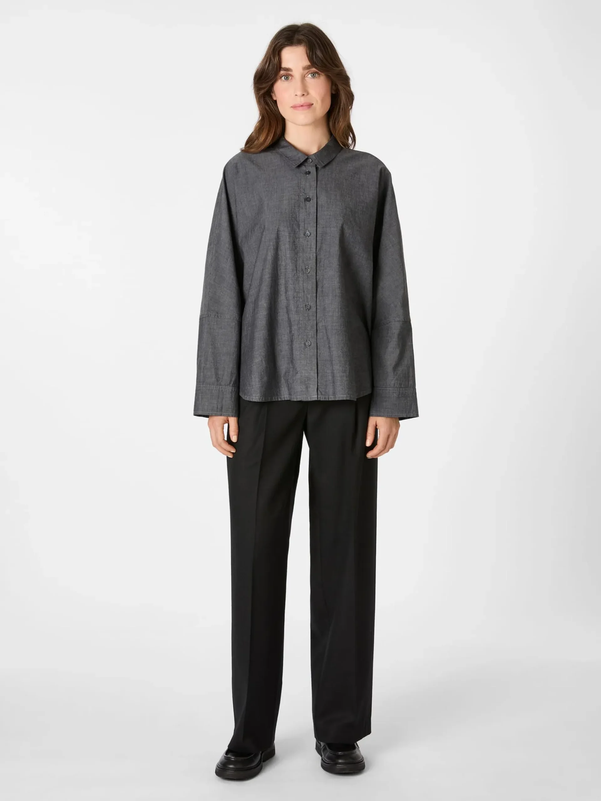 Blusen * Oska Damen-Bluse meliert Grau
