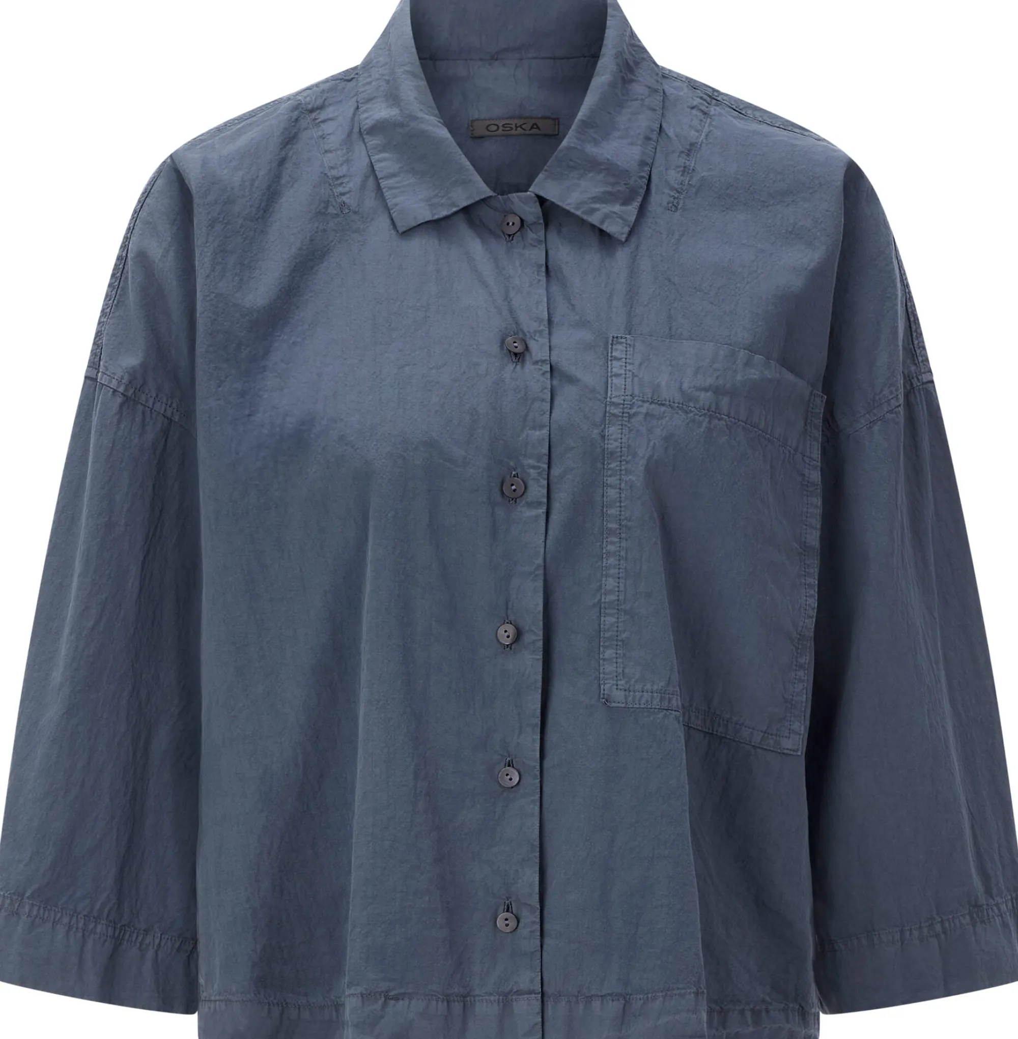 Blusen * Oska Damenbluse mit Brusttasche Blau