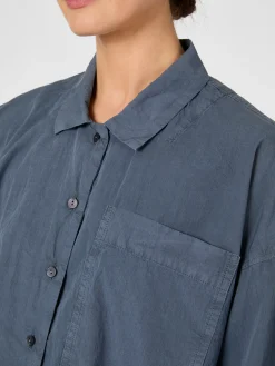 Blusen * Oska Damenbluse mit Brusttasche Blau