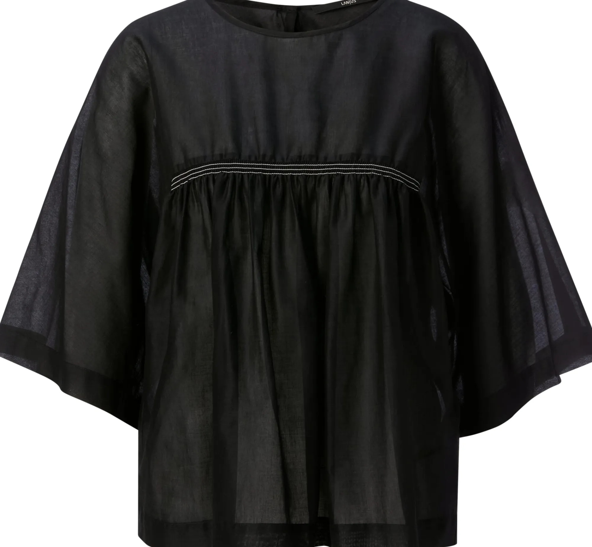 Blusen * LANIUS Damenbluse mit Kräuseln Schwarz