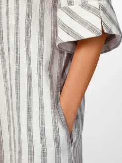 Kleider * Knowledge Cotton Apparel Damen-Blusenkleid gestreift
