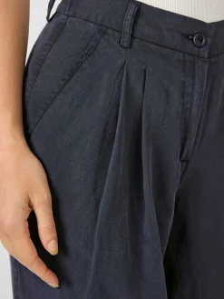 Hosen * Manufactum Damen-Bundfaltenhose Lyocell Dunkelblau