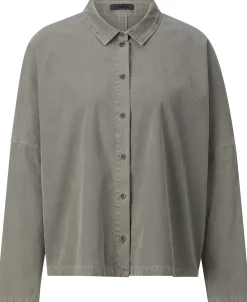 Blusen * Oska Damen-Cordbluse Hellgrün