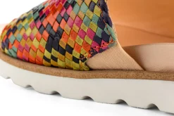 Sandalen|Freizeitschuhe * Werner Schuhe Damen-Flechtpantolette Multicolor