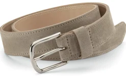Gürtel * Kreis Ledermanufaktur Damengürtel Veloursleder Beige
