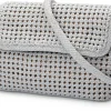 Umhänge- & Handtaschen * Allan K Damen-Handtasche geknüpft, hellgrau