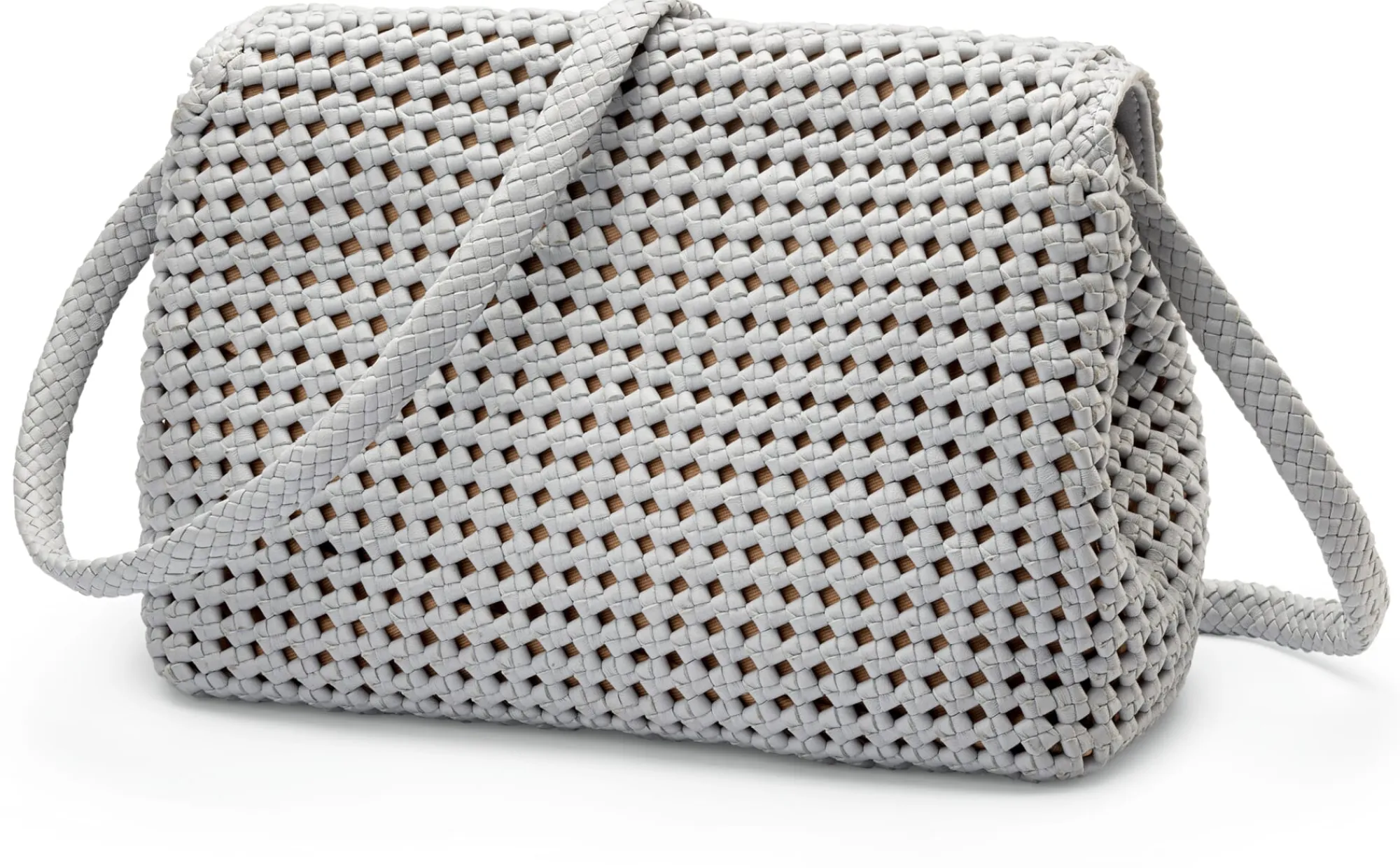 Umhänge- & Handtaschen * Allan K Damen-Handtasche geknüpft, hellgrau