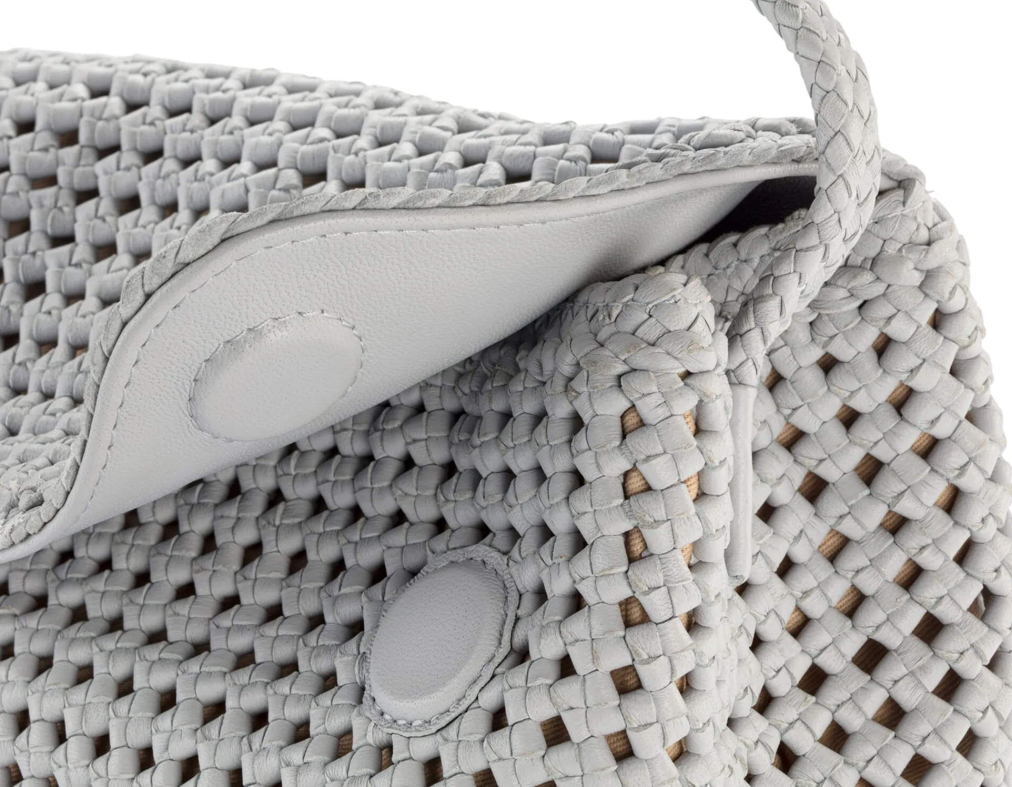 Umhänge- & Handtaschen * Allan K Damen-Handtasche geknüpft, hellgrau