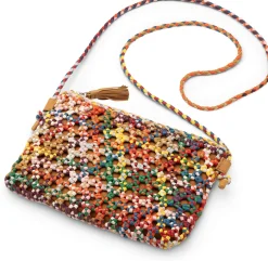 Umhänge- & Handtaschen * Allan K Damen-Handtasche geknüpft, multicolor