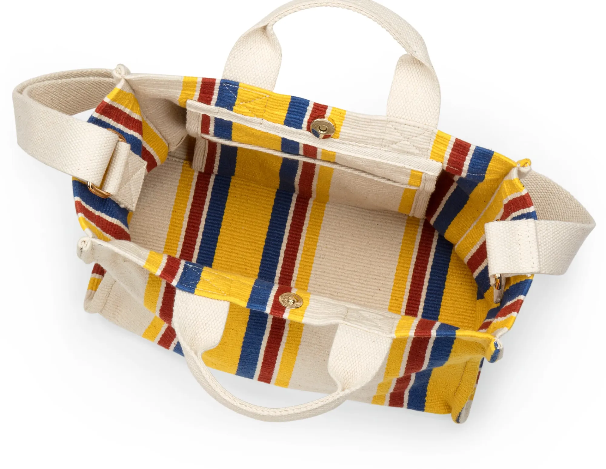 Umhänge- & Handtaschen * Moismont Damen-Handtasche N° 45 gestreift, natur-gelb