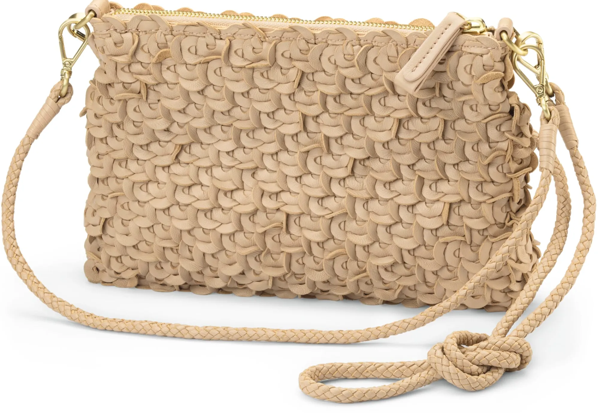 Umhänge- & Handtaschen * Allan K Damen-Handtasche strukturiert, champagner
