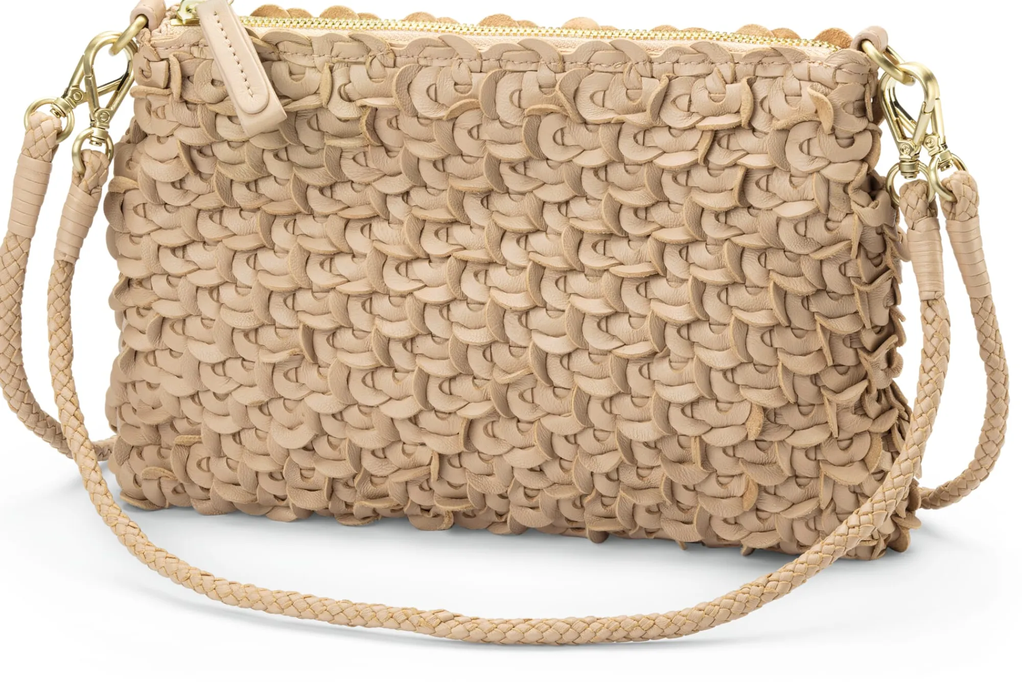 Umhänge- & Handtaschen * Allan K Damen-Handtasche strukturiert, champagner