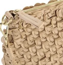 Umhänge- & Handtaschen * Allan K Damen-Handtasche strukturiert, champagner