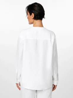 Blusen * LANIUS Damen-Hemdbluse Leinen Weiß
