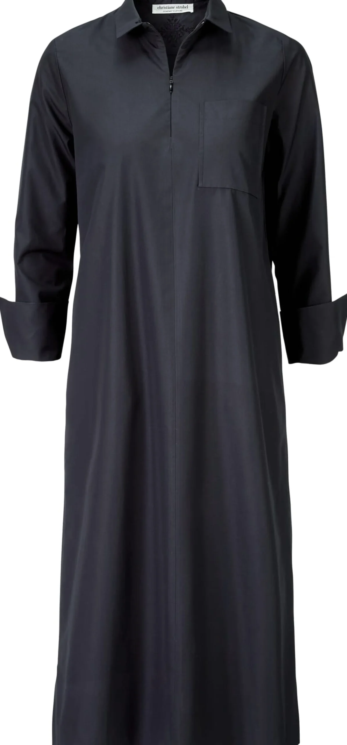 Blusen * Christiane Strobel Damen-Hemdbluenkleid Blauschwarz