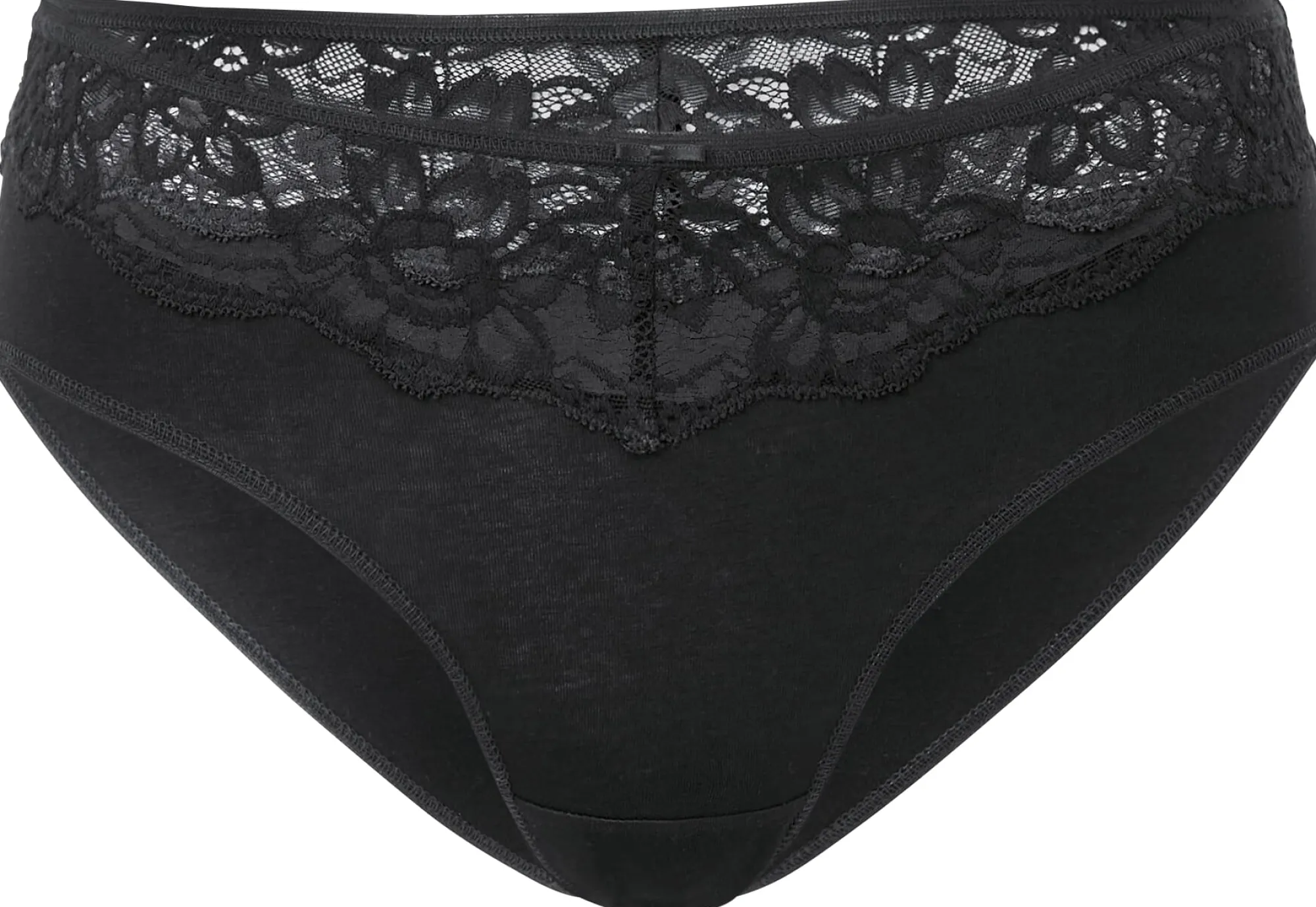 Wäsche * Comazo Damen-Jazzpants mit Spitze Schwarz
