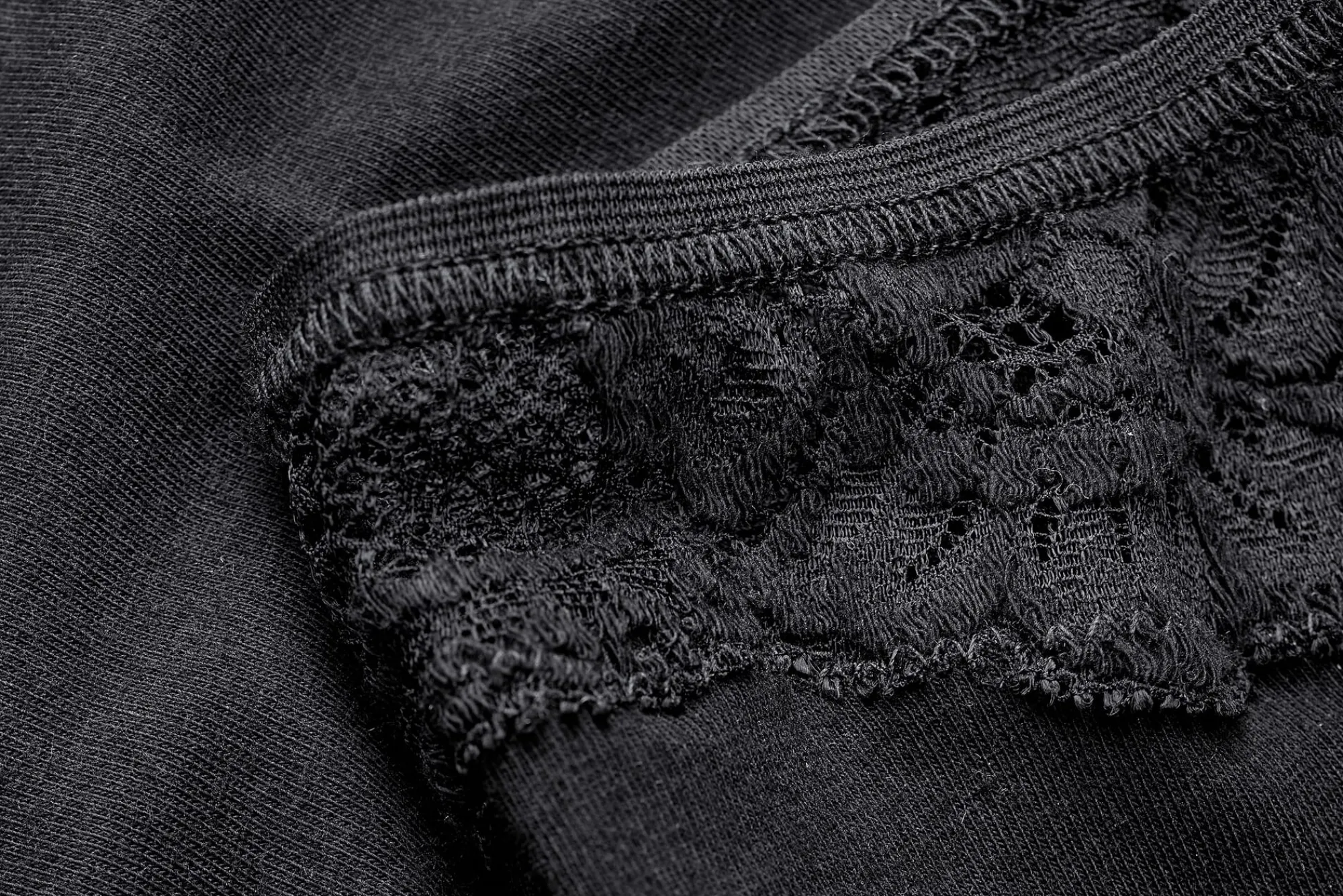 Wäsche * Comazo Damen-Jazzpants mit Spitze Schwarz