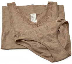 Wäsche * Comazo Damen-Jazzpants Wolle-Seide Camel
