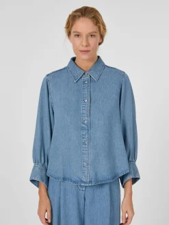 Blusen * LANIUS Damen-Jeansbluse TENCEL™ Denim