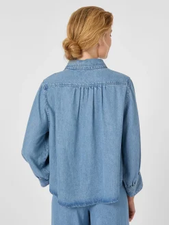 Blusen * LANIUS Damen-Jeansbluse TENCEL™ Denim