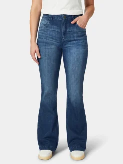 Hosen|Jeans * LANIUS Damenjeans Flared Mittelblau